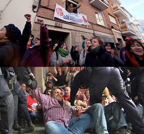 Crisis DD.HH desalojos hipotecarios en España . Insensibilidad de Gobiernos PP - PSOE