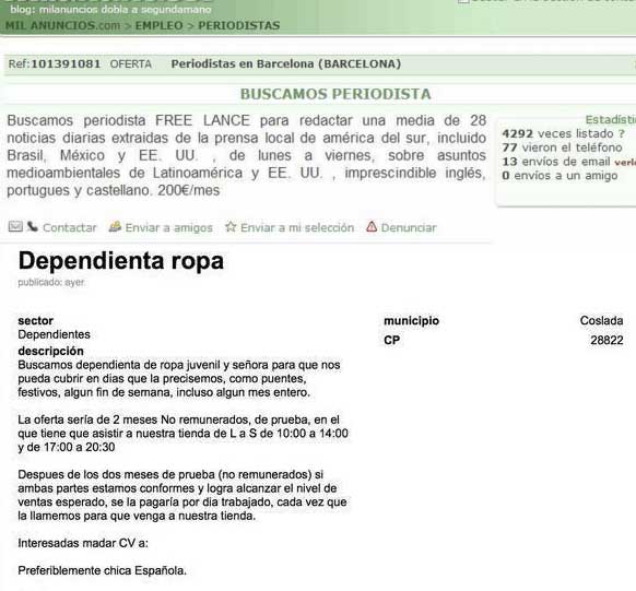 anuncios empleo precarios reforma laboral del PP España