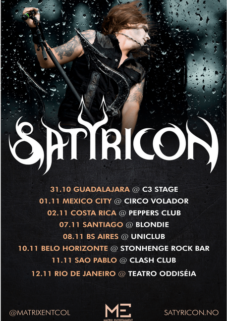 tour Satyricon por Sudamérica