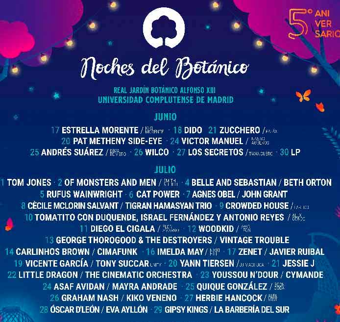 noche botanico 2020 lineup