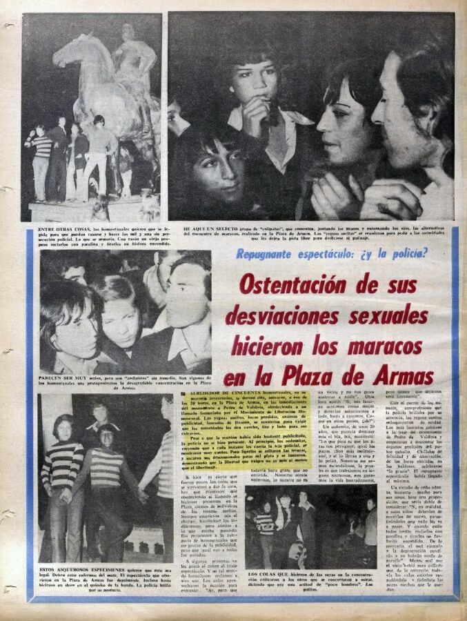 Portada de periódico chileno riéndose de Marcha LGTBI