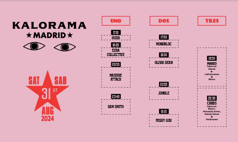 horarios Kalorama festival 2024 sábado