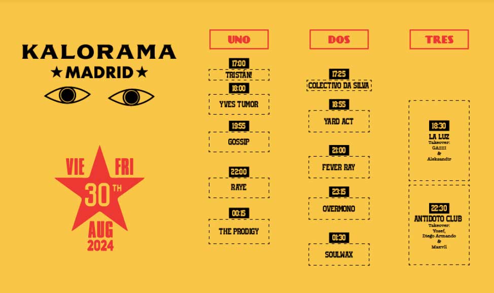 kalorama Madrid horarios viernes 2024